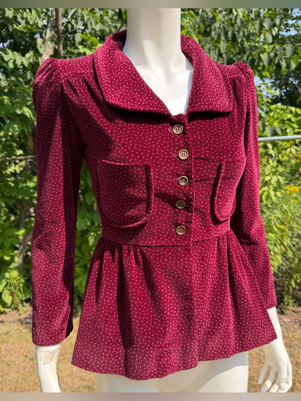 Vintage TAILORED VELVET JACKET 1970’s Clobber Of London Mindy Malone 70s Wine XS